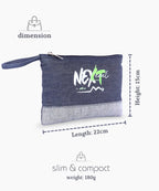 Denim Zipper Pouch for Women & Men, Multipurpose Travel Organizer, Stationery Bag, Cosmetic Bag, Clutch Wallet, Premium Jeans Fabric, Lightweight & Durable
