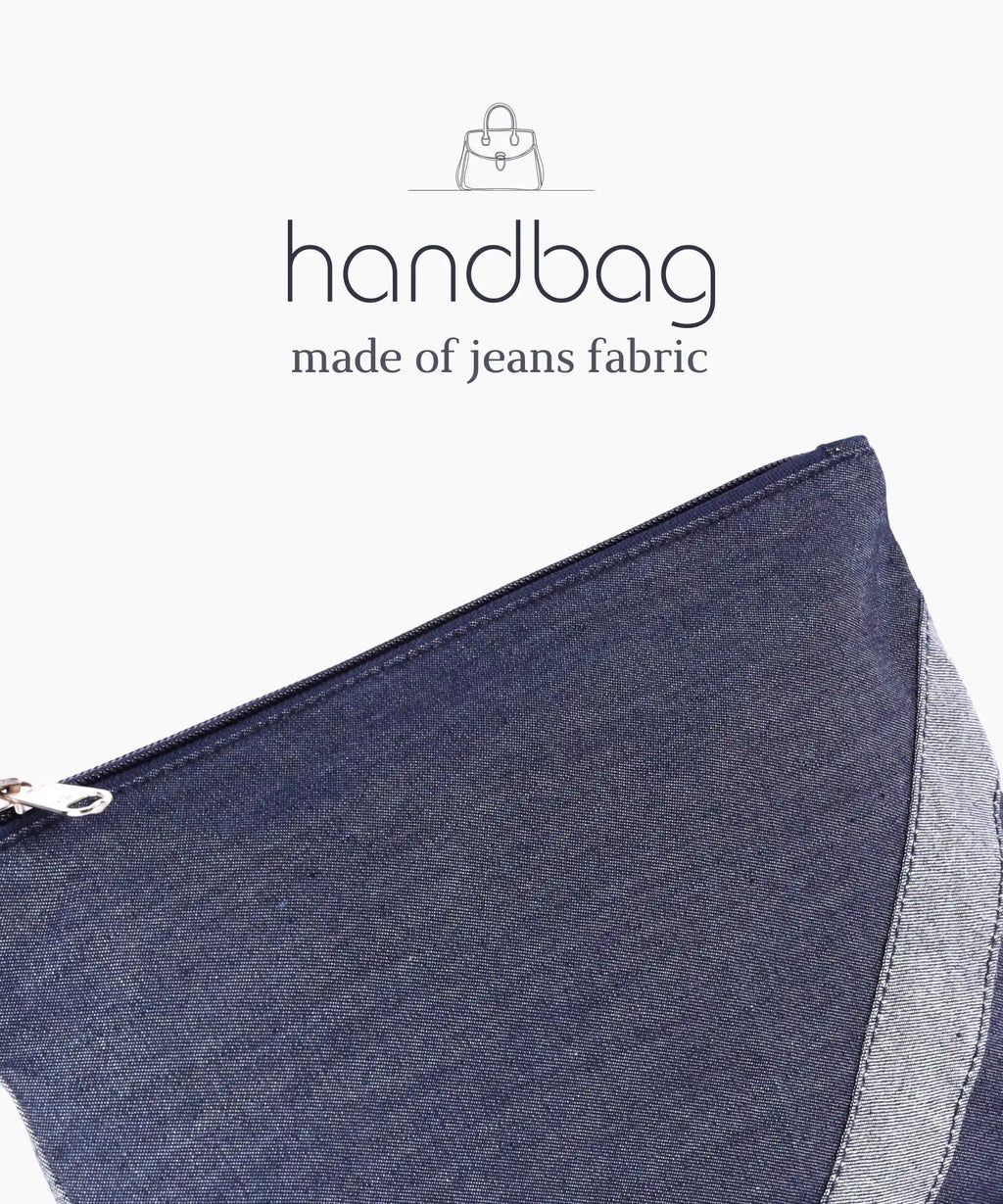Denim Zipper Pouch for Women & Men, Multipurpose Travel Organizer, Stationery Bag, Cosmetic Bag, Clutch Wallet, Premium Jeans Fabric, Lightweight & Durable, 22x15 cm - Denim Blue