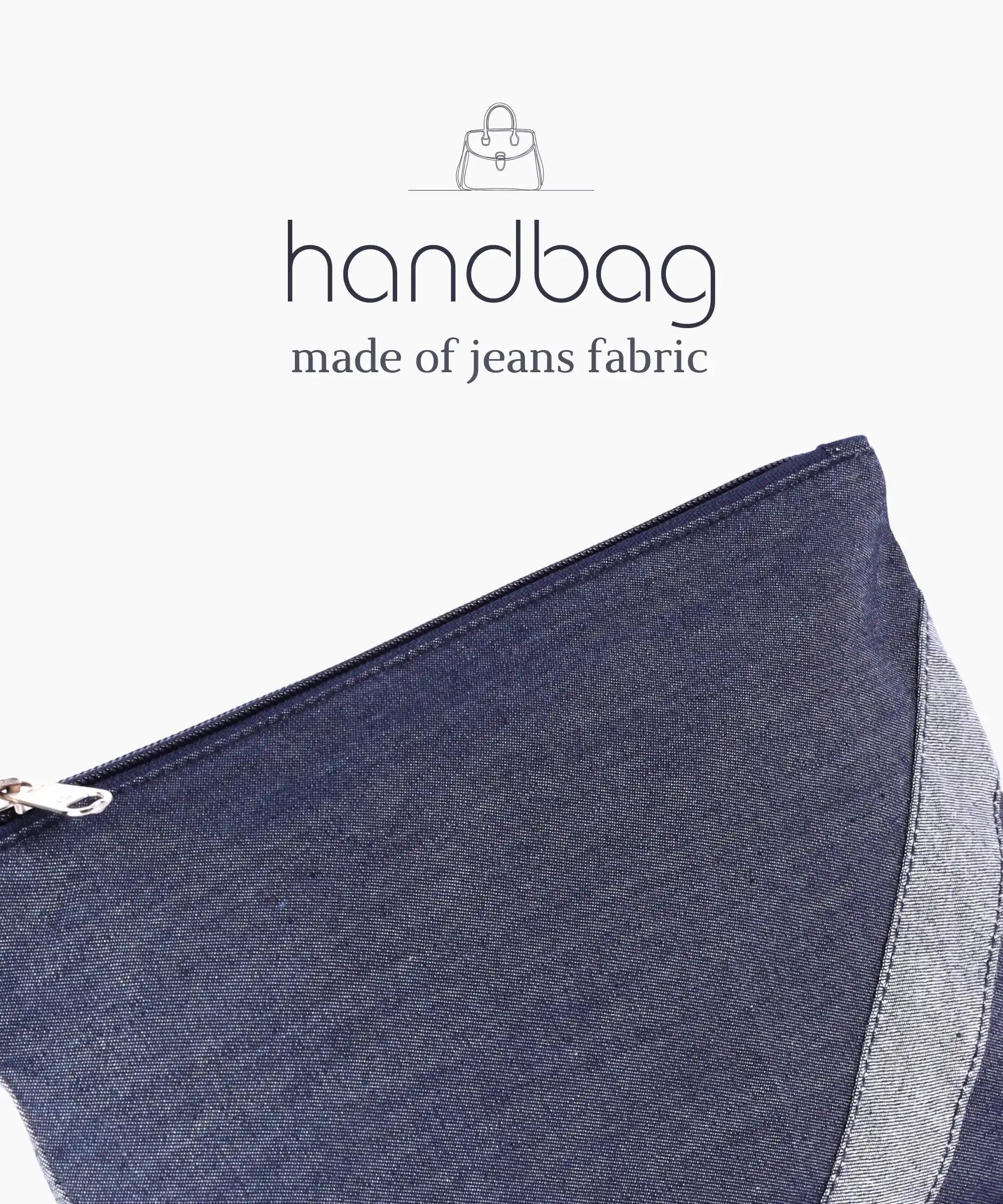 Denim Zipper Pouch for Women & Men, Multipurpose Travel Organizer, Stationery Bag, Cosmetic Bag, Clutch Wallet, Premium Jeans Fabric, Lightweight & Durable, 22x15 cm - Denim Blue