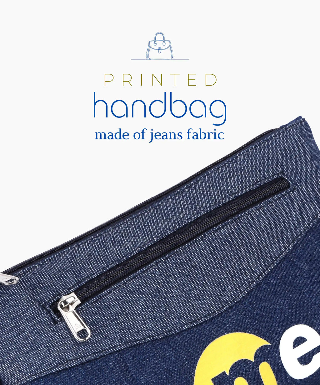 Unisex Denim Sling Bag for Men & Women Crossbody Side Bag with Adjustable Removable Strap Multiple Zipper Pockets Lightweight Travel Casual Daily Use Bag Blue