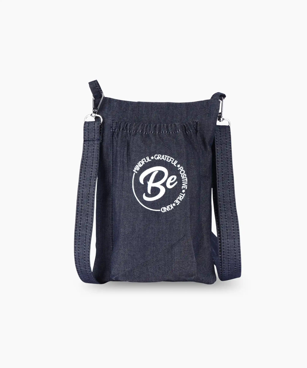 Unisex Denim Sling Bag for Men & Women Crossbody Side Bag with Adjustable Strap Main Zipper Pocket Front Pocket Lightweight Travel Casual Daily Use Bag Blue