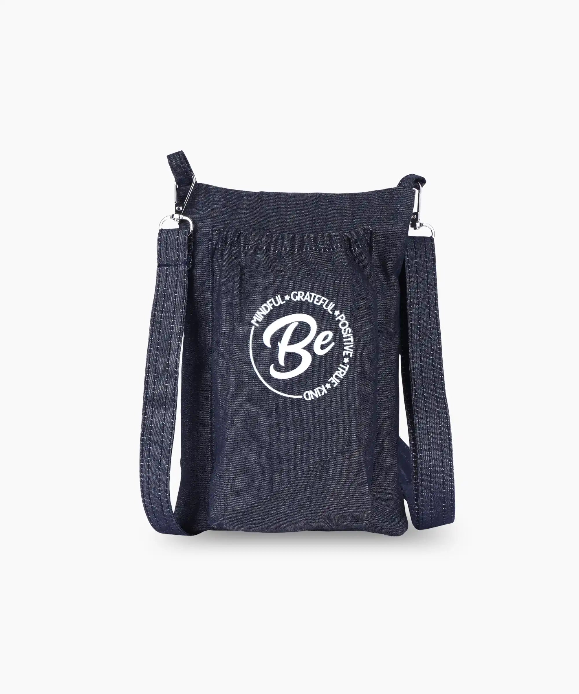 Unisex Denim Sling Bag for Men & Women Crossbody Side Bag with Adjustable Strap Main Zipper Pocket Front Pocket Lightweight Travel Casual Daily Use Bag Blue Main image