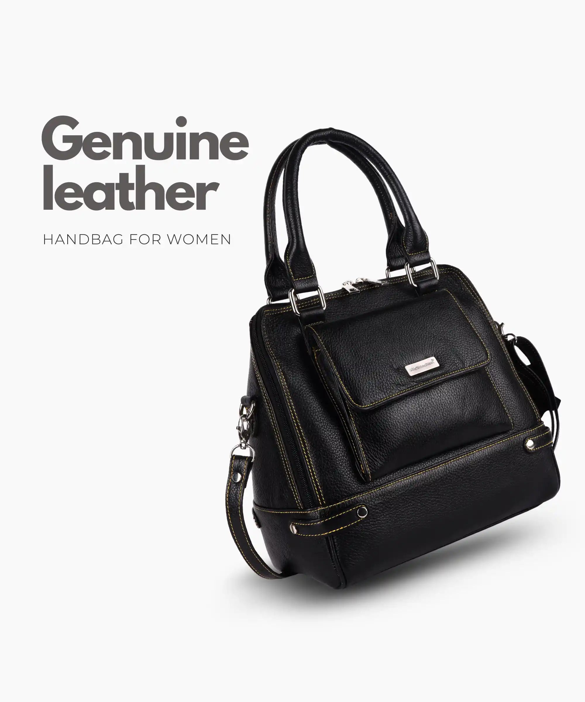 Genuine Leather Satchel Handbag for Women – Stylish Office Tote Shoulder Bag with Adjustable Strap for Work, Travel & Daily Use Secondary image